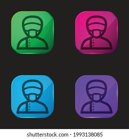 Assistant four color glass button icon