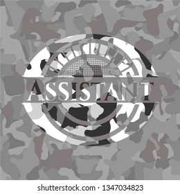 Assistant grey camouflaged emblem