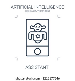assistant icon. high quality line assistant icon on white background. from artificial intelligence collection flat trendy vector assistant symbol. use for web and mobile