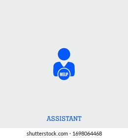 assistant icon. assistant vector on gray background