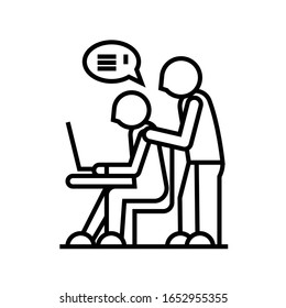 Assistant line icon, concept sign, outline vector illustration, linear symbol.