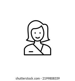 assistant line icon. Simple element illustration. assistant concept outline symbol design.