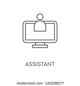 Assistant linear icon. Assistant concept stroke symbol design. Thin graphic elements vector illustration, outline pattern on a white background, eps 10.
