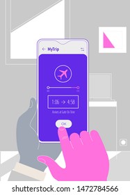 Assistant mobile app concept, for travelling navigation and outdoor activity, mobile geolocation and augmented reality concept