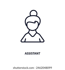 assistant outline icon.  Thin line icon from artificial intellegence and future technology collection. Editable vector isolated on white background