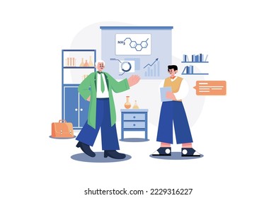 Assistant Professor Illustration Konzept. Eine flache Illustration einzeln auf weißem Hintergrund