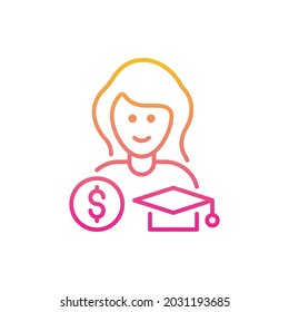 Assistant ship vector gradient icon style illustration. EPS 10 File