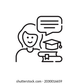 Assistant ship vector outline icon style illustration. EPS 10 file