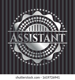 Assistant silver badge. Vector Illustration. Mosaic.