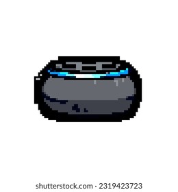 Assistant Smart-Lautsprecher-Spiel Pixel-Kunst Retro-Vektorgrafik. Bitassistent, intelligenter Lautsprecher. alte Vintage-Illustration