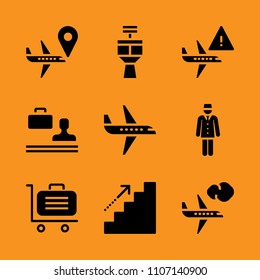 assistant, step, radar and growth icon set. Vector illustration for web and design.