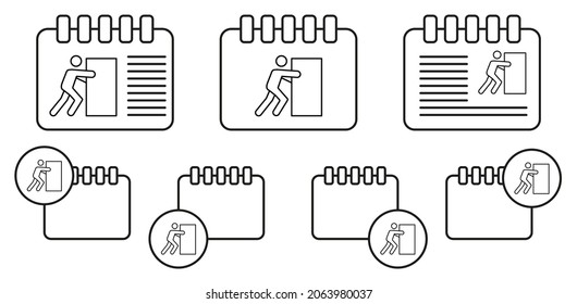 Assistant vector icon in calender set illustration for ui and ux, website or mobile application