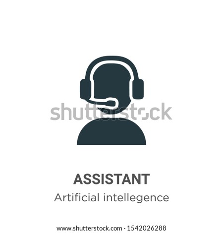Assistant vector icon on white background. Flat vector assistant icon symbol sign from modern artificial intelligence collection for mobile concept and web apps design.