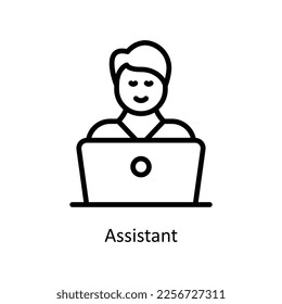 Assistant Vector Outline icon for your digital or print projects. stock illustration