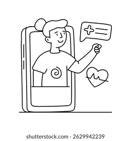 Assistant vector outline illustrations. EPS 10 file