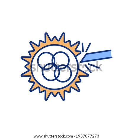 Assisted hatching RGB color icon. Fertilized embryo. Assisted reproductive technology. Implantation and pregnancy rates improvement. Artificial zona pellucida breaching. Isolated vector illustration
