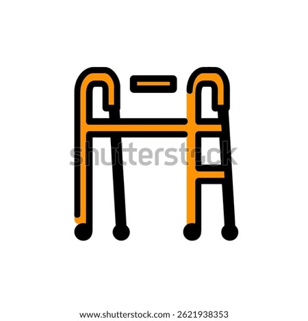 Assisted mobility walker stands aid healthcare white