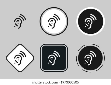 assistive listening system icon set. Collection of high quality black outline logo for web site design and mobile dark mode apps. Vector illustration on a white background	