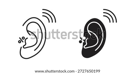 Assistive listening systems icon in doodle and stroke style.