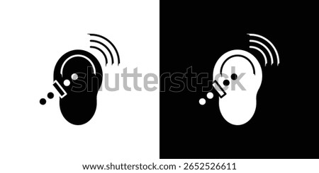 Assistive listening systems icon symbol collection. Flat vector stock illustration.