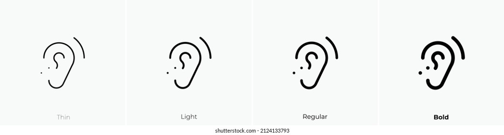 assistive listening systems icon. Thin, Light Regular And Bold style design isolated on white background