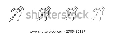 Assistive listening systems icon vector collection, illustration logo template in trendy thin line editable strokes style.