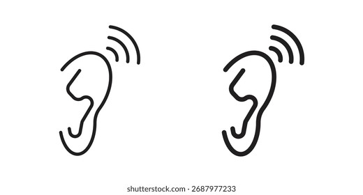 Icono de sistemas de escucha asistida para Diseños web. conjunto de iconos de contorno y Clipart