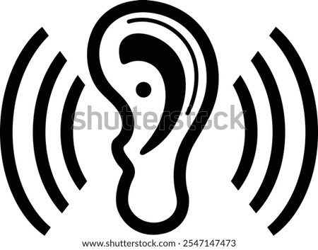 assistive listening systems silhouette vector with white background