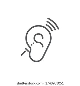 Assistive Listening Systems Symbol. deafness vector icon isolated on white background