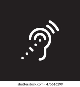 Assistive Listening Systems Symbol. Deafness Line Icon, Outline Vector Logo Illustration, Linear Pictogram Isolated On Black