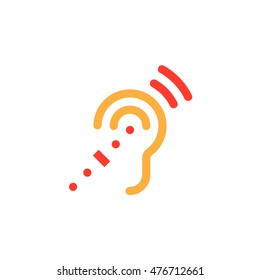 Assistive Listening Systems Symbol. Deafness Line Icon, Outline Vector Logo Illustration, Linear Pictogram Isolated On White