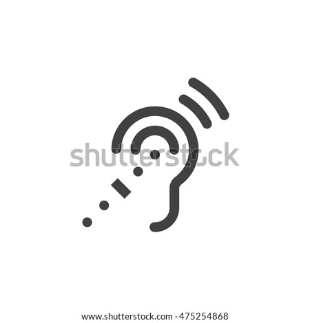 Assistive Listening Systems Symbol. deafness line icon, outline vector logo illustration, linear pictogram isolated on white