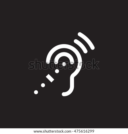 Assistive Listening Systems Symbol. deafness line icon, outline vector logo illustration, linear pictogram isolated on black