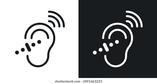 Assistive listening systems vector icon set in solid style.