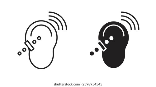 Assistive listening systems vector line icon illustration collection.
