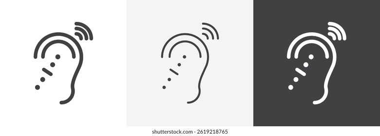 Iconos de vectores de Web de sistemas de escucha asistida