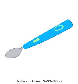 assistive smart spoon cartoon. device ergonomic, adaptive electronic, sensor intelligent assistive smart spoon sign. isolated symbol vector illustration