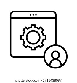 Ilustração Assistitiva do Vetor do Ícone de Contorno Técnico
