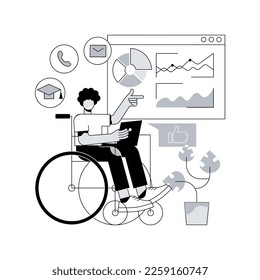 Assistive technology abstract concept vector illustration. Assistive devices for disabled people, adoptive technology, rehabilitation of elderly population, personal daily care abstract metaphor.