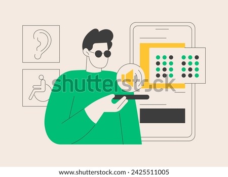 Assistive technology abstract concept vector illustration. Assistive devices for disabled people, adoptive technology, rehabilitation of elderly population, personal daily care abstract metaphor.