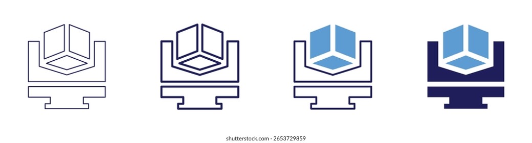 Assistive technology icon in 4 different styles. Thin Line, Line, Bold Line, Duotone. Duotone style. Editable stroke.