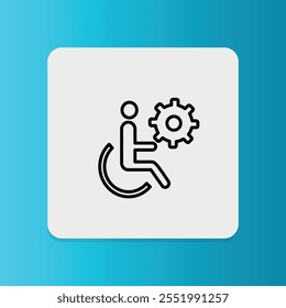 Symbol für unterstützende Technologie. editierbarer Strich. Vektorgrafik	