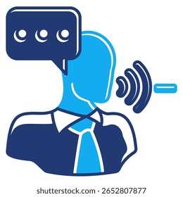 Assistive Technology icon represented by voice assistance Dualtone style.