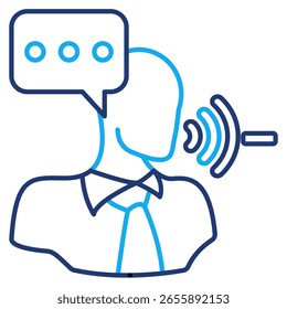 Assistive Technology icon represented by voice assistance Dual Line style.