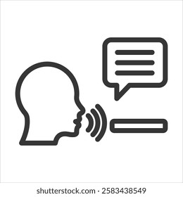 Assistive Technology Outline Icon Vector Illustration