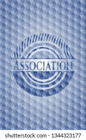 Association blue polygonal emblem.