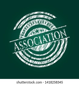 Association chalkboard emblem written on a blackboard. Vector Illustration. Detailed.