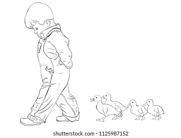 Association of children and ducks