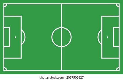Association Football Soccer Pitch Or Field With White Lines Flat Vector For Apps And Websites