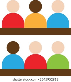 Association Graph Badge Icon Vector Flat Illustration